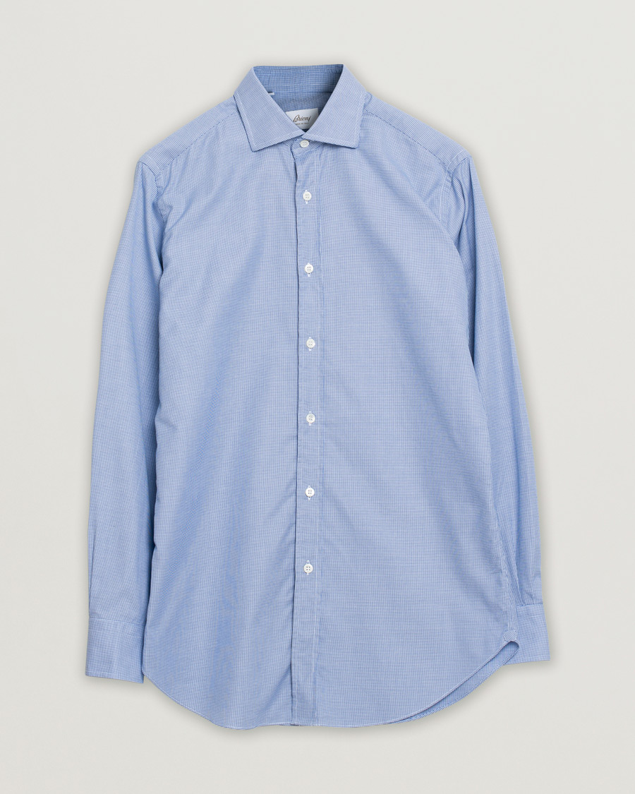 Herren | Hemden | Pre-owned | Brioni Slim Fit Micro Structure Dress Shirt Light Blue