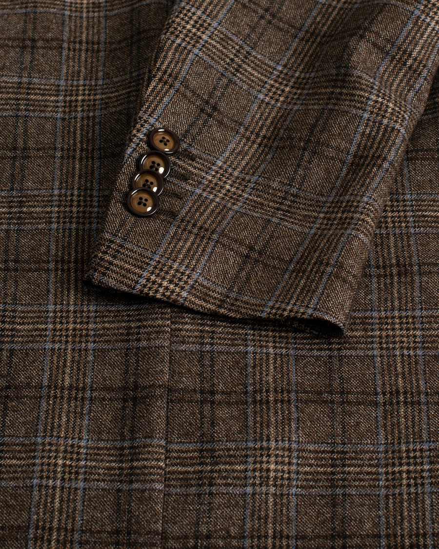 Herren | Sakkos | Pre-owned | Tagliatore Check Wool Blazer Brown 48