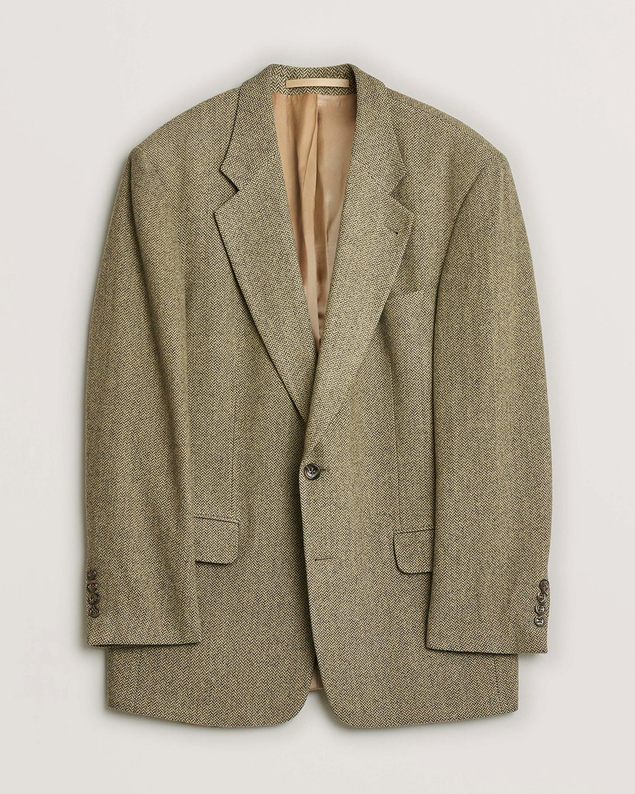 Herren | BOSS Vintage Wool Herringbone Blazer Beige 50 | Pre-owned | BOSS Vintage Wool Herringbone Blazer Beige 50