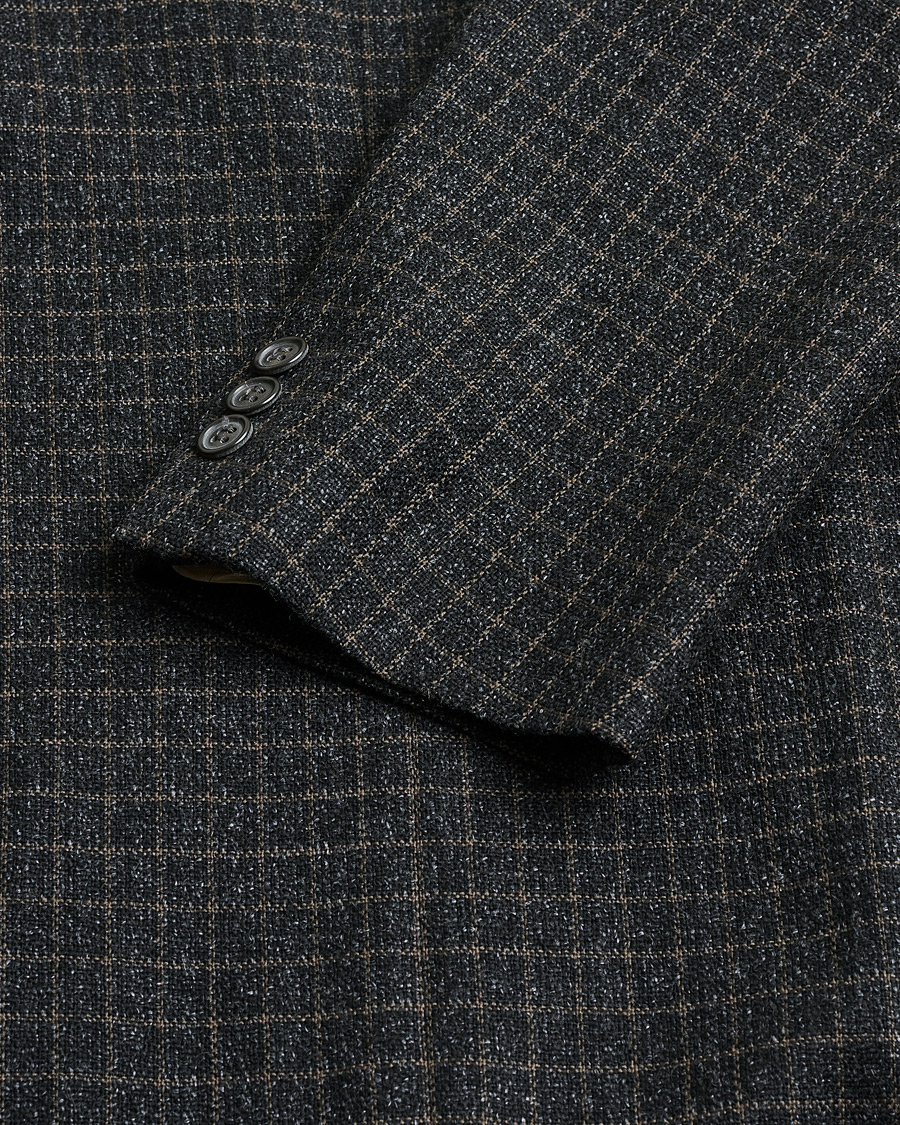 Herren | Pre-owned Sakkos | Pre-owned | Ermenegildo Zegna Vintage Wool Checked Blazer Dark Grey 50