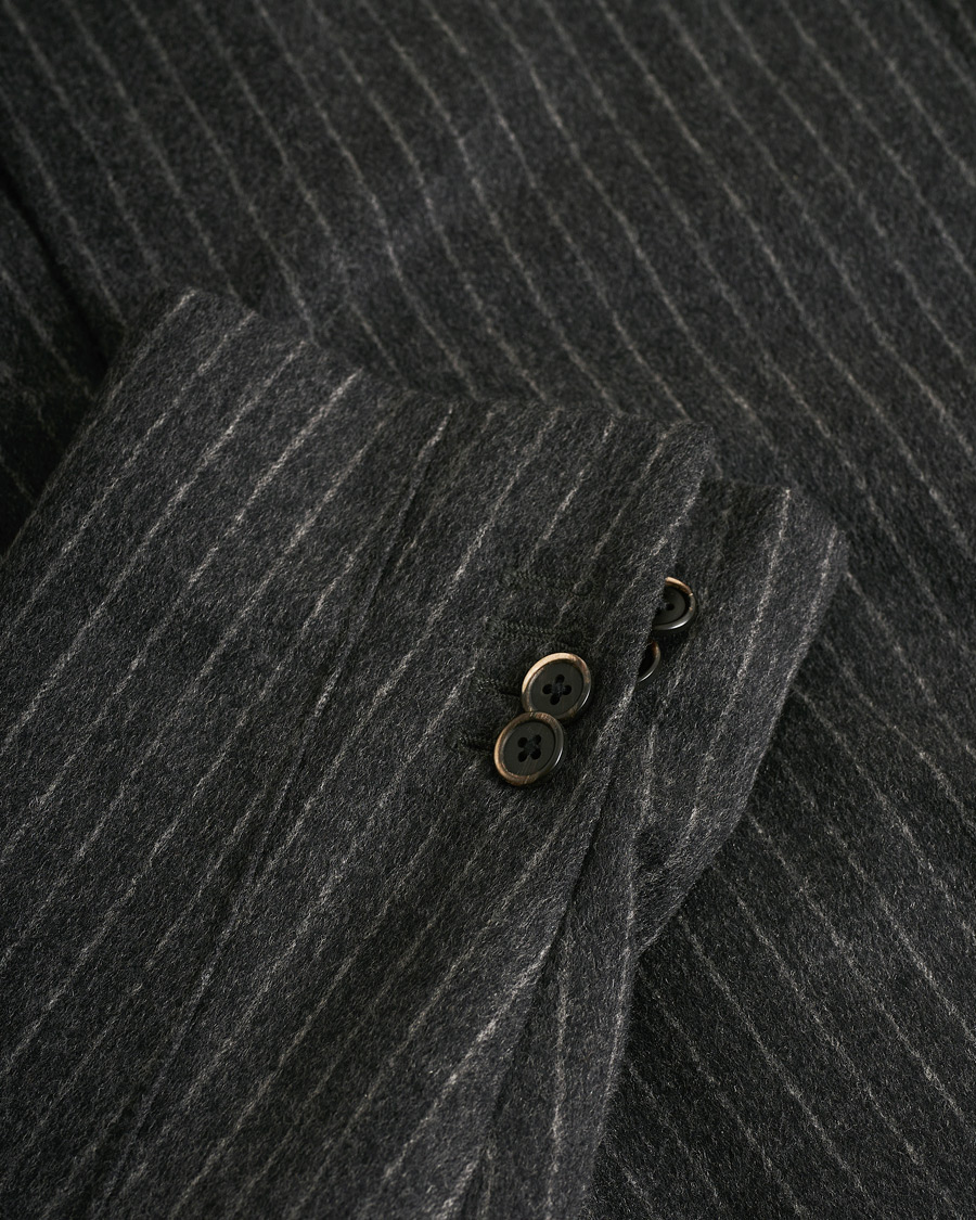 Herren | Jacken | Pre-owned | Corneliani ID Wool Zip Coat Charcoal Pinstripe 50