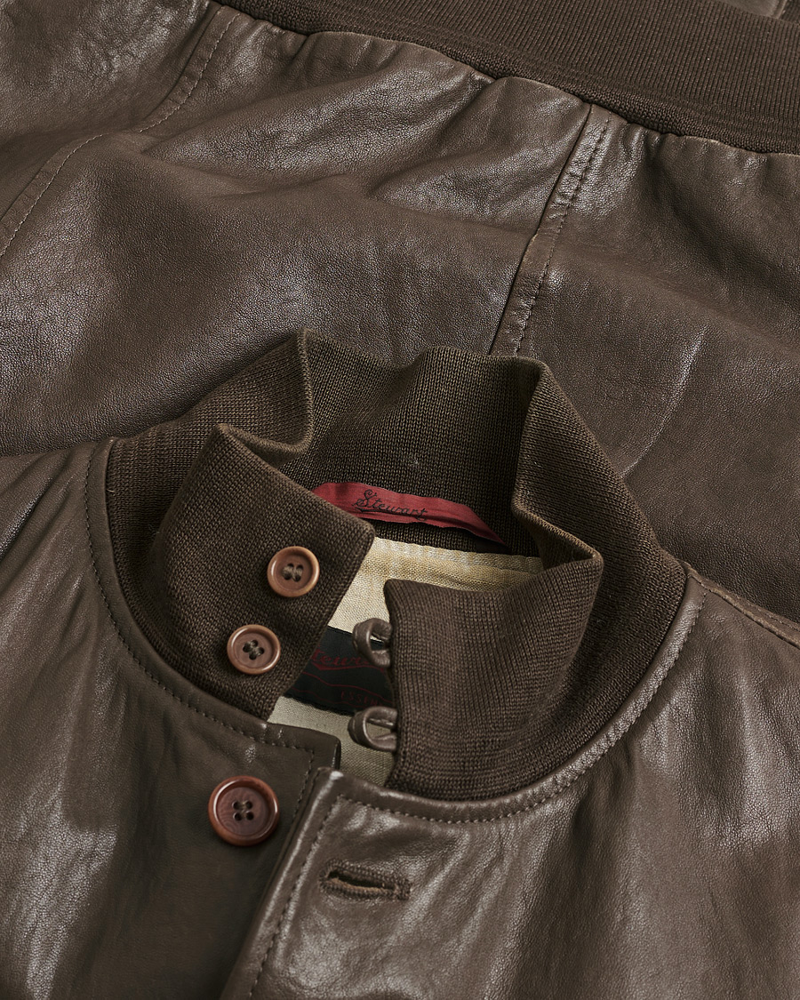 Herren | Pre-owned Jacken | Pre-owned | Stewart Calf Bomber Jacket Dark Brown L
