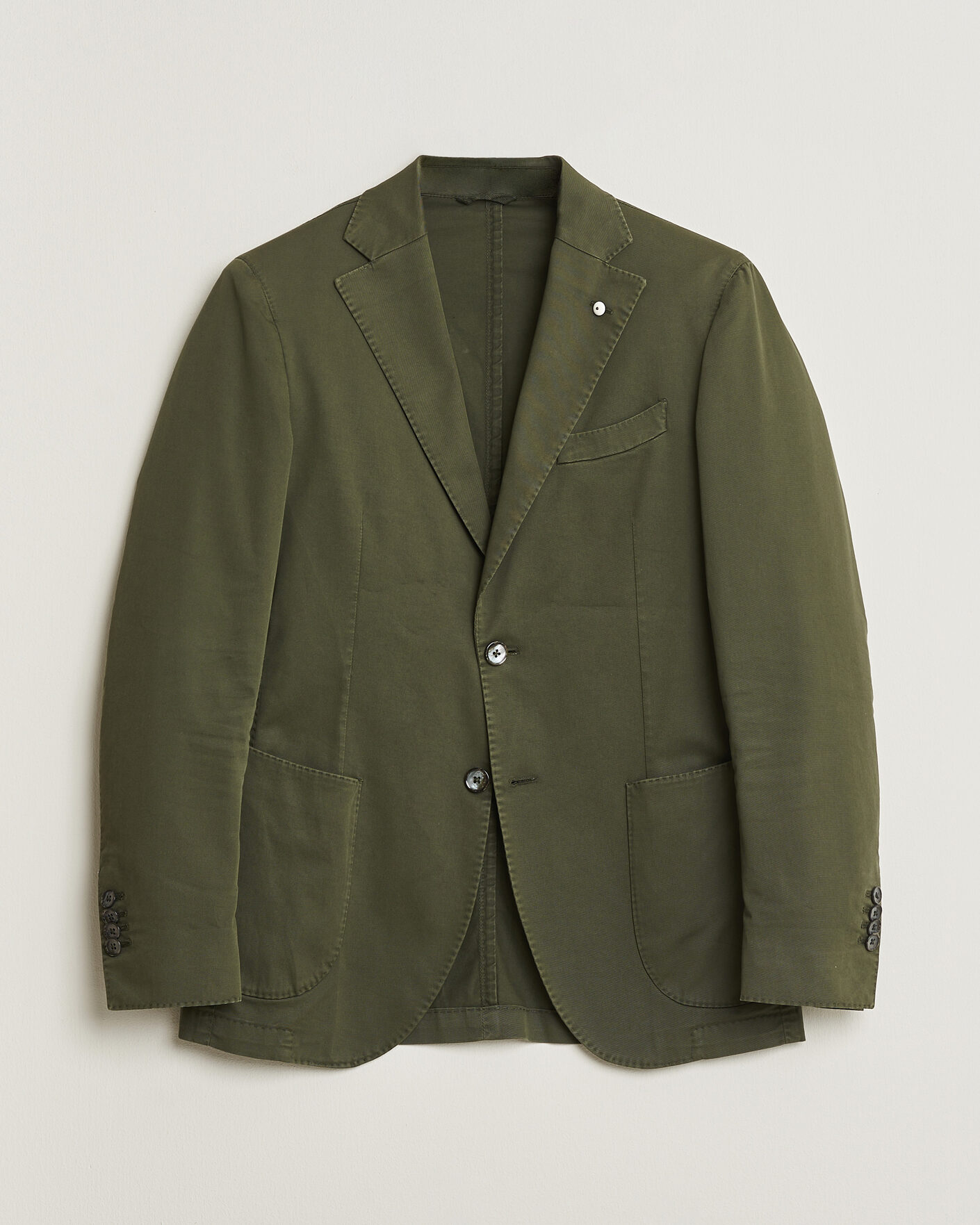 Herren | Pre-owned Sakkos | Pre-owned | L.B.M. 1911 Jack Regular Fit Cotton Stretch Blazer Green 46