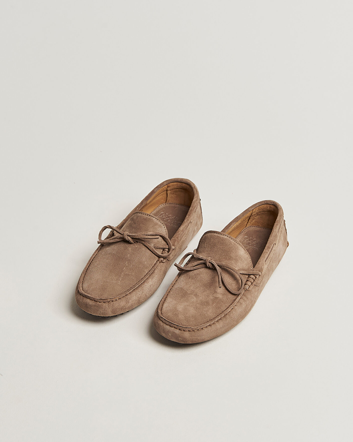 Herren | Pre-owned Schuhe | Pre-owned | Oscar Jacobson Driving Shoe Suede Taupe 44