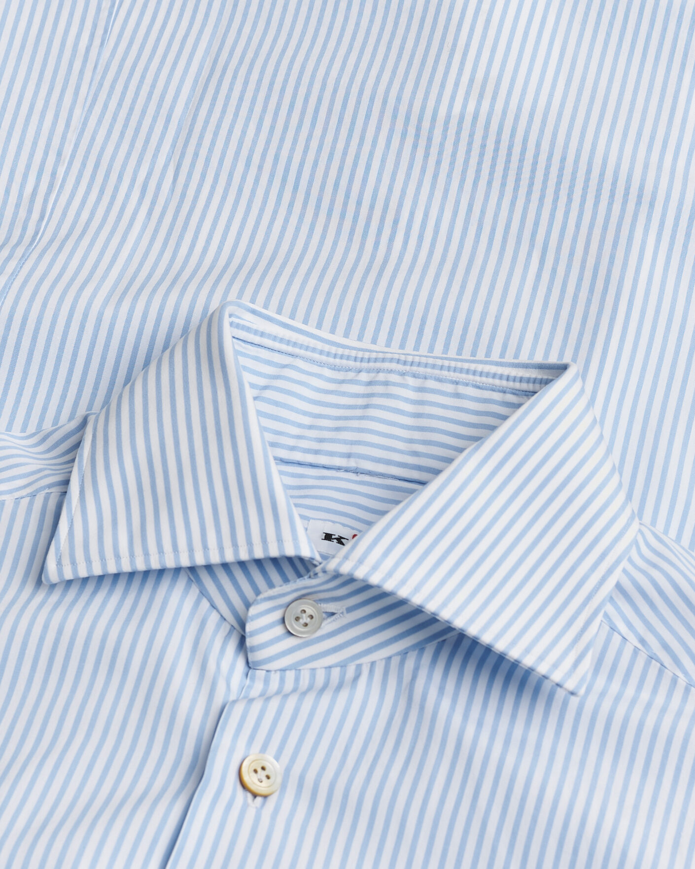 Herren | Pre-owned Hemden | Pre-owned | Kiton Cotton Dress Shirt Light Blue Stripe 38 - S
