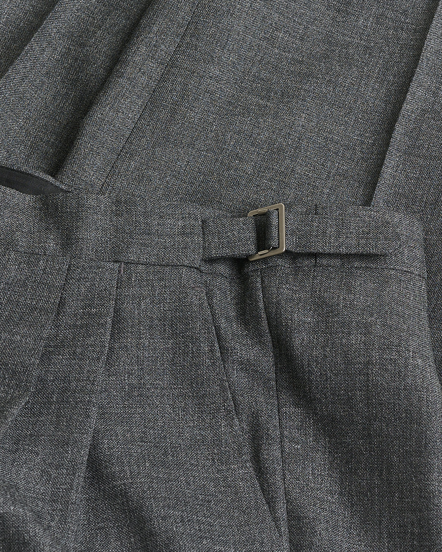 Herren | Pre-owned Hosen | Pre-owned | Berg&Berg High Waisted Double Pleated Wool Trousers Dark Grey 52