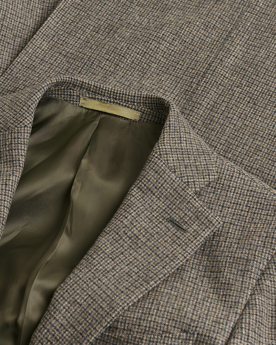 Herren | Pre-owned Sakkos | Pre-owned | Caruso Wool Houndstooth Blazer Brown 46