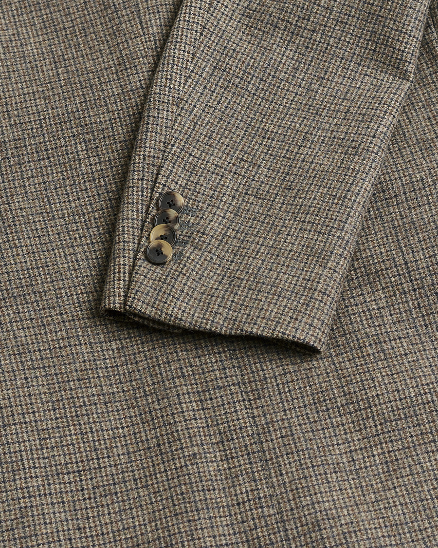 Herren | Pre-owned Sakkos | Pre-owned | Caruso Wool Houndstooth Blazer Brown 46