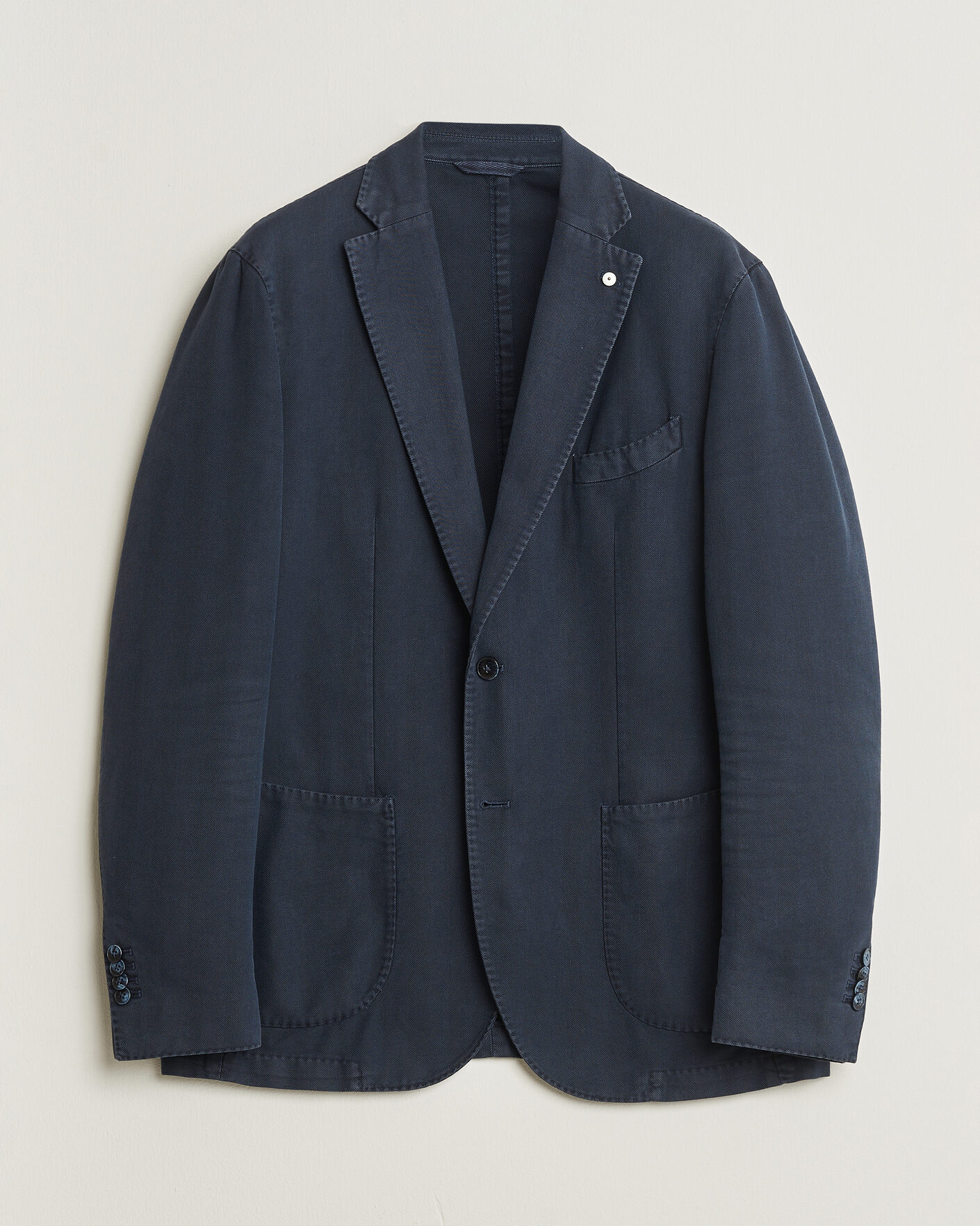Herren | Pre-owned Sakkos | Pre-owned | L.B.M. 1911 Jack Cotton Herringbone Blazer Navy 54