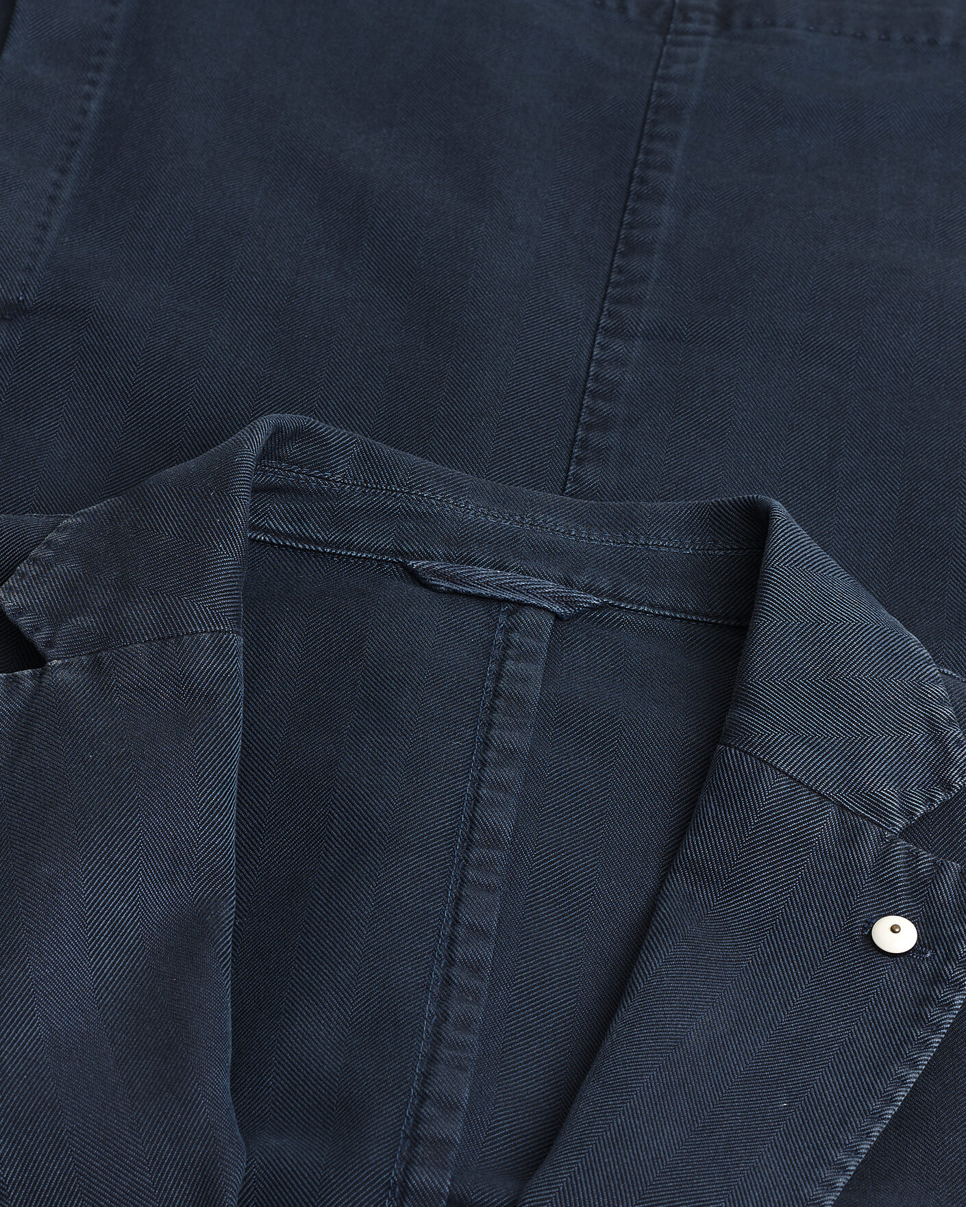 Herren | Pre-owned Sakkos | Pre-owned | L.B.M. 1911 Jack Cotton Herringbone Blazer Navy 54
