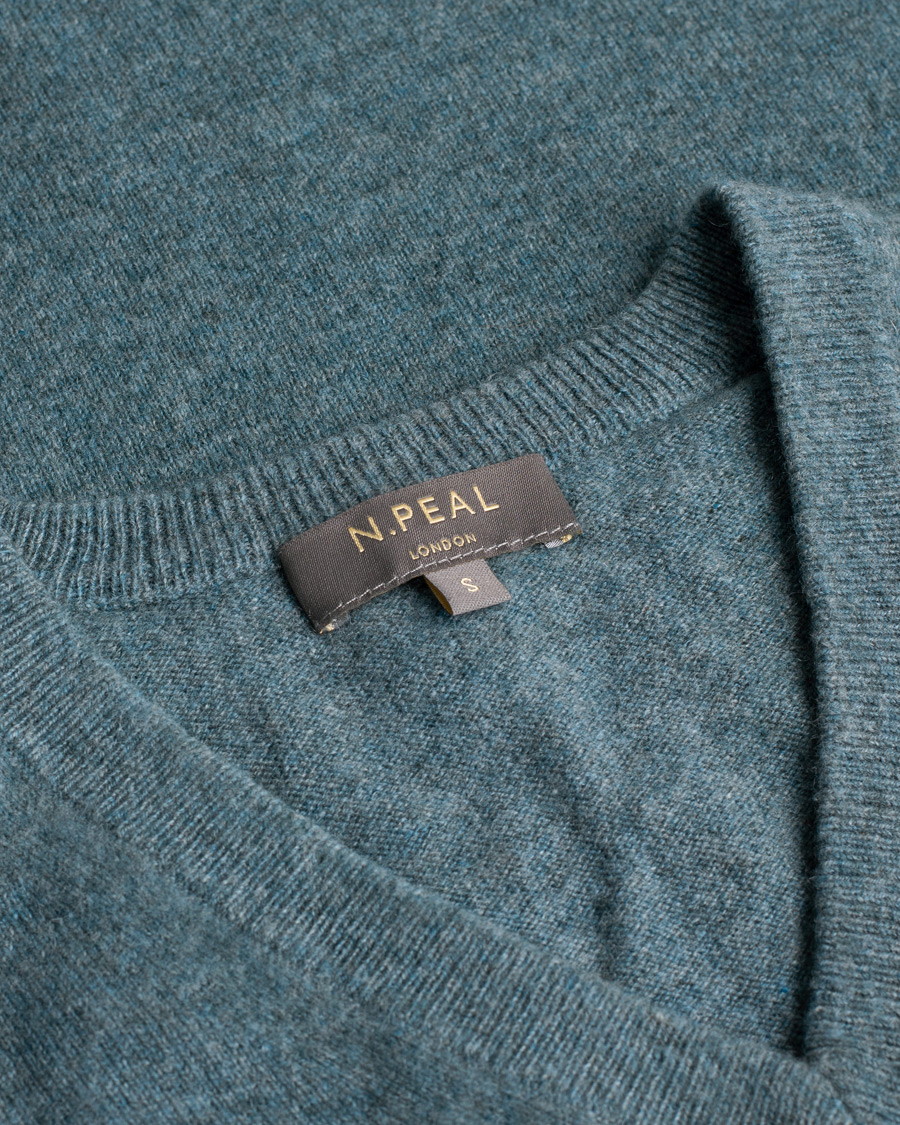Herren | Pullover | Pre-owned | N.Peal Cashmere V-Neck Turquoise S