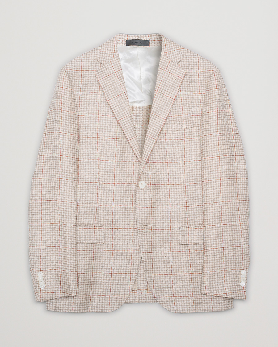 Herren | Corneliani Unconstructed Wool/Linen Blazer Beige 50 | Pre-owned | Corneliani Unconstructed Wool/Linen Blazer Beige 50